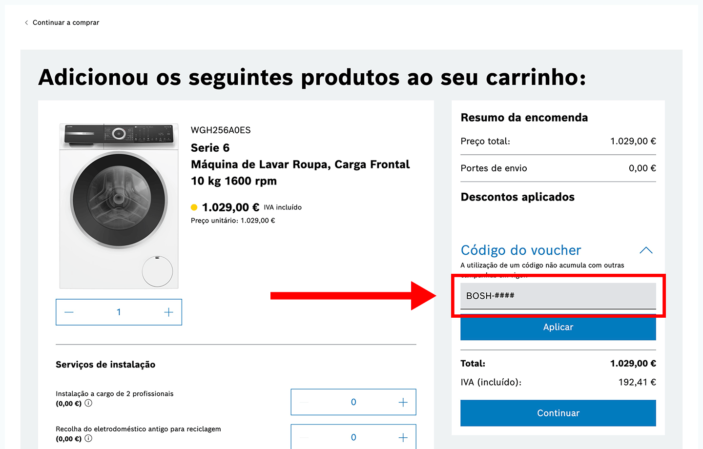 bosch-eletrodomesticos, passo 3: insira o código