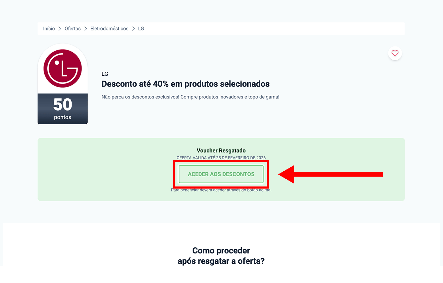 lg, passo 2: aceda aos descontos