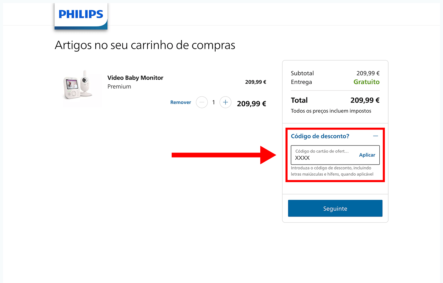 philips, passo 3: insira o código