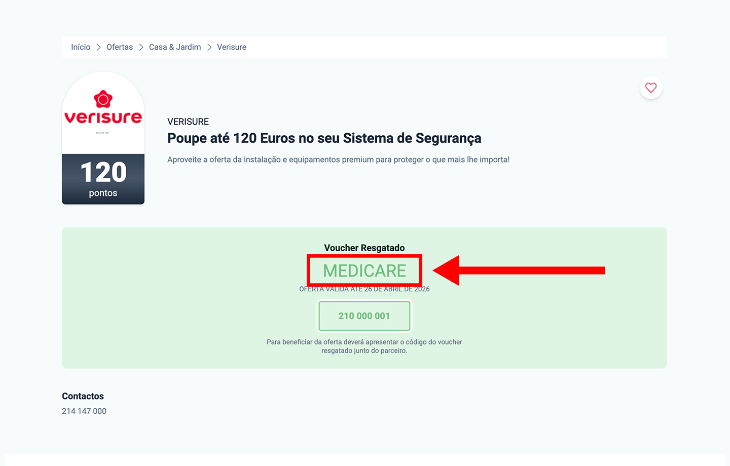 verisure, passo 2: guarde o codigo